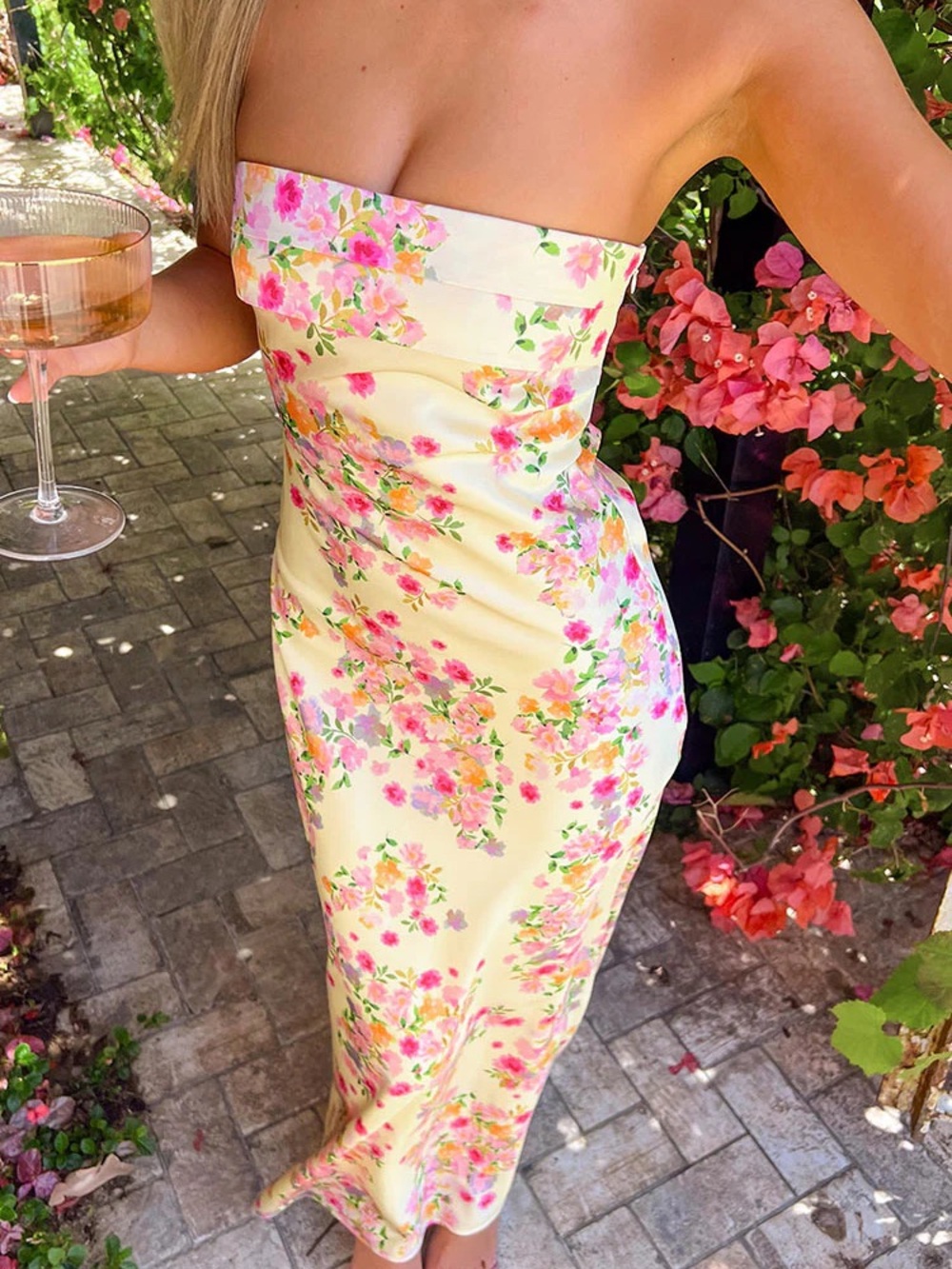 Beginning Boutique | Maiah Yellow Bloom Maxi Dress